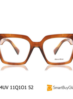 miumiu眼镜框架方形板材女光学镜框琥珀色时尚百搭镜架 MU04UV
