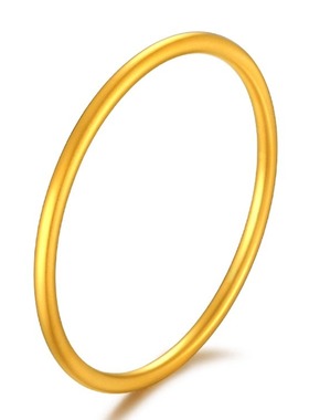 【古法金手镯女】999足金素圈闭口手镯 传承手工金镯子 百搭简约