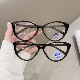 欧美黑粗框猫眼系圆脸显瘦防蓝光配近视度数女潮韩版 网红小红书款