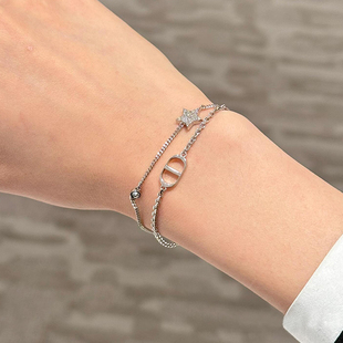 双层星星CD字母镶钻手链女欧美高级感百搭手环D家2026年新款手饰