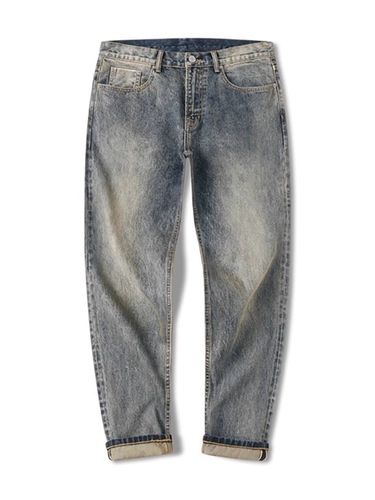 Домашняя ежедневная горячая продукция ~ Прочитайте их для вашей собственной рекомендации!Американское ретро -желтое мытье грязь свободные джинсы Мужские лето