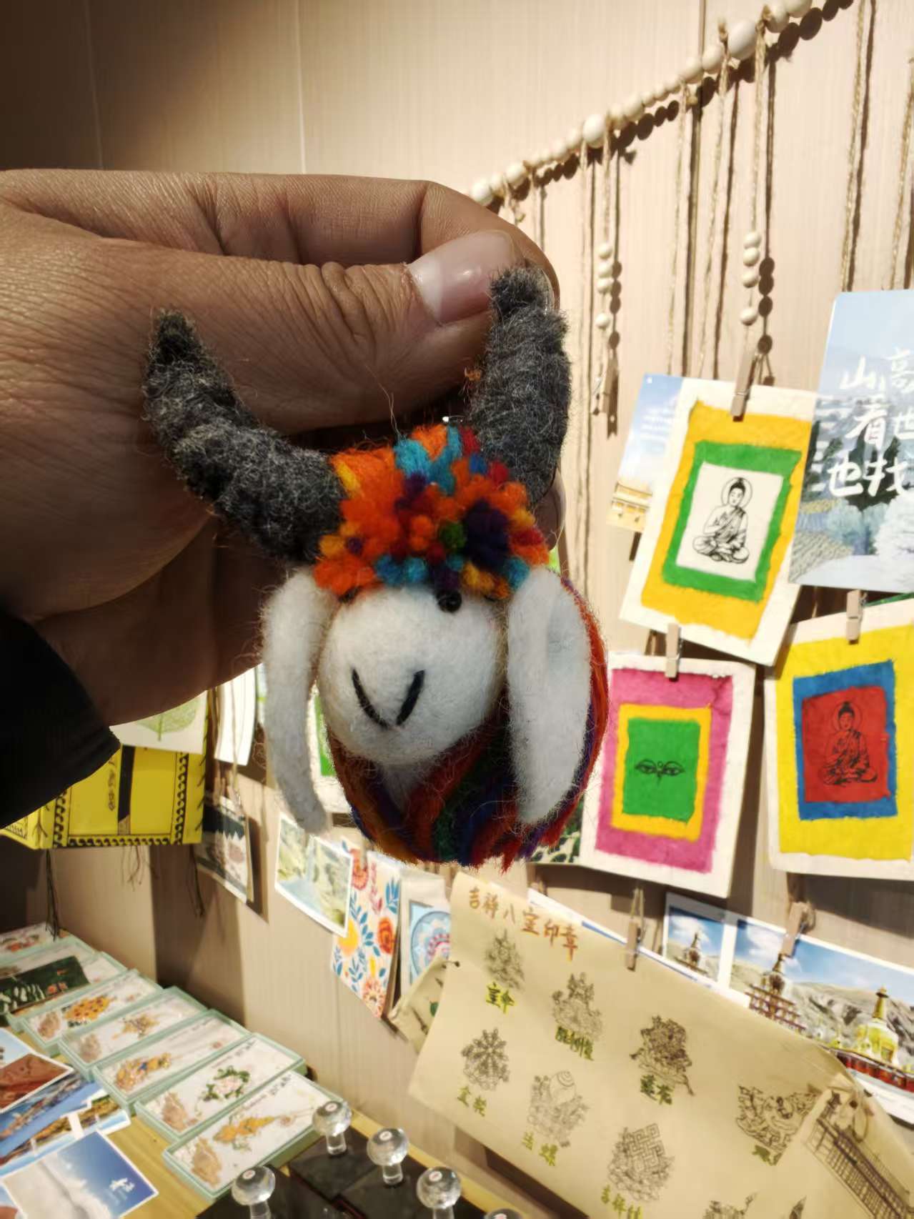 羊毛毡小牦牛钥匙扣钥匙圈立体小羊玩偶摆件