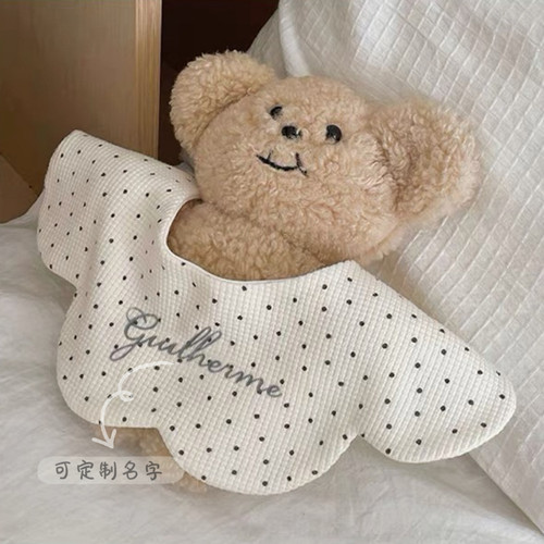 【可定制名字】Bulubaby婴儿纯棉口水巾可旋转围兜宝宝辅食围嘴