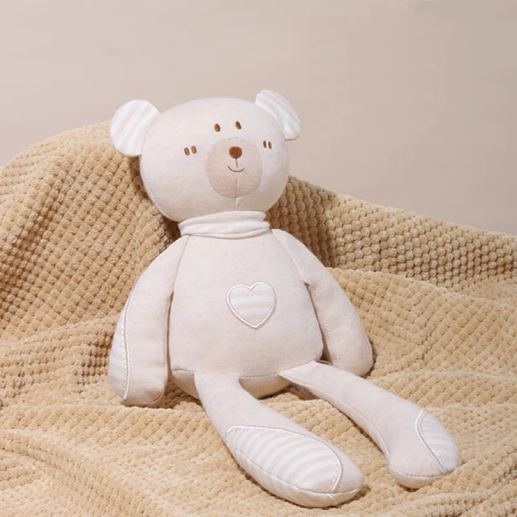 Bulubaby有机纯棉儿童睡觉安抚公仔可爱兔子小熊大象陪睡玩偶