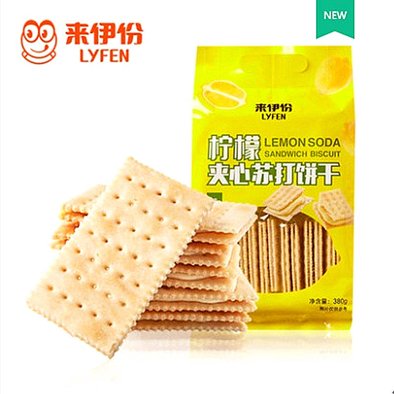 来伊份380克香脆夹心饼干柠檬