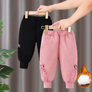 一条过冬女童棉裤冬季加绒加厚宝宝三层夹棉裤子外穿儿童保暖北方
