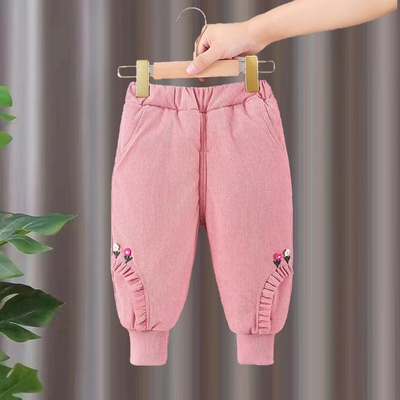 宝宝棉裤女童三层加绒加厚裤子儿童冬装外穿小童夹棉婴儿保暖裤潮