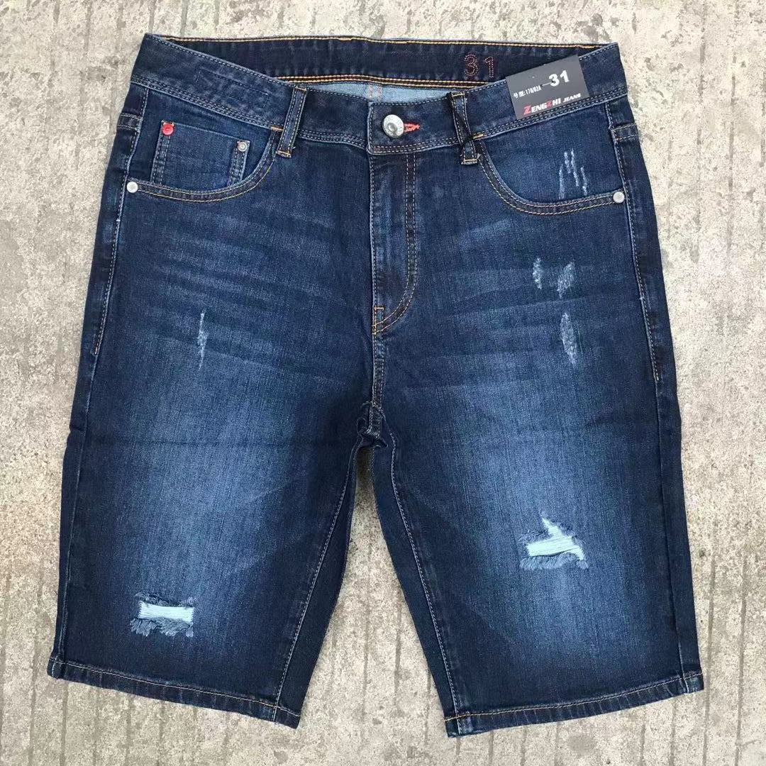 正品夏季纯棉男装五分牛仔中裤