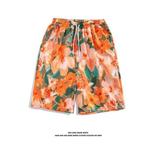 大码 男士 海边度假五分短裤 沙滩裤 宽松速干可下水泳衣男 泡温泉泳裤