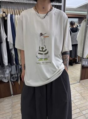 becabeau新款2026夏季涂鸦短袖休闲t恤男女同款情侣同穿