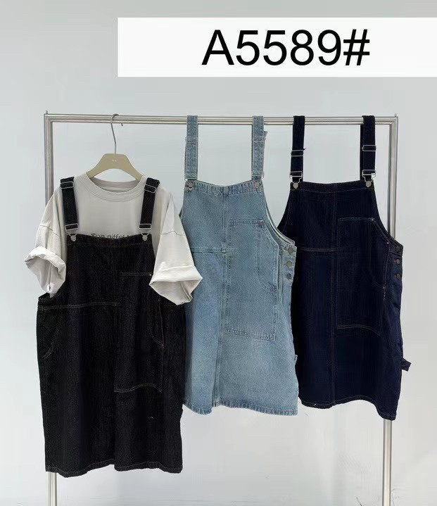 慕茄5589新款2025春夏新款女士牛仔背带裙A字版型