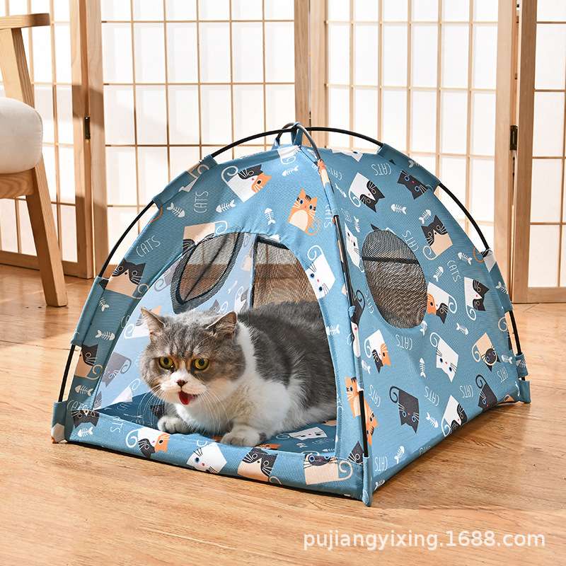 新款宠物帐篷狗窝四季通用猫咪房子猫窝夏天透气舒适帐篷