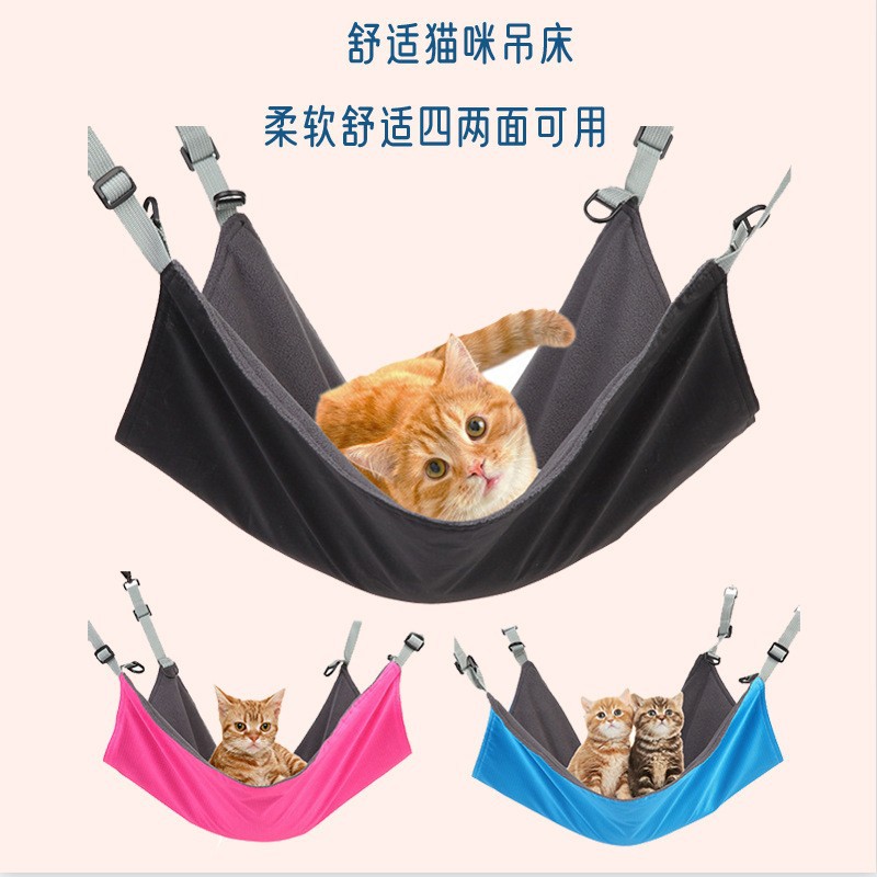 悬挂式猫吊床亚马逊秋冬猫用品加绒可挂可调节猫吊床爆款