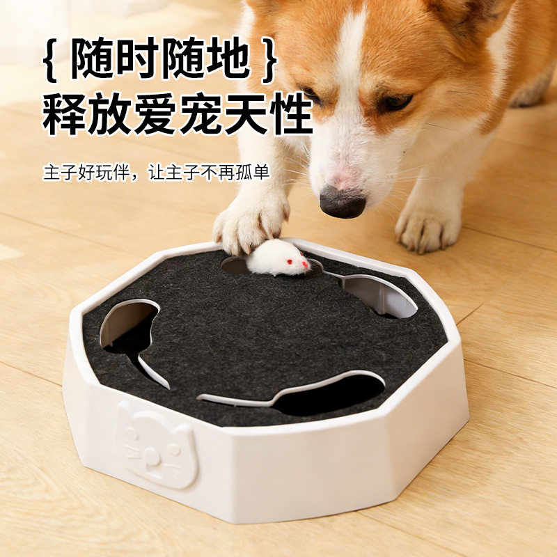 宠物电动猫转盘毛绒小老鼠猫转盘