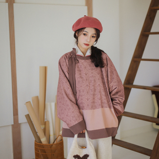 豆沙酥 连珠对马纹唐制汉服短袄原创毛呢里布有口袋 马年新年装