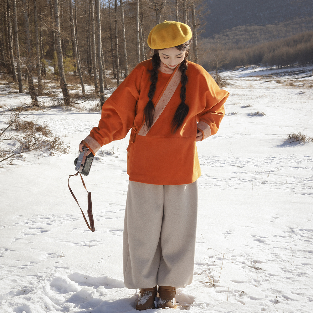 杉水集原创汉服搭配裤子加绒冬季