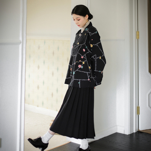 阿梅学姐｜巨好穿的明制方领窄袖套装 秋冬汉服上衣有口袋杉水集