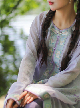 藤蝶序2.0 | 升级天丝面料！明制万历长衫春夏款透气紫藤弓袋袖