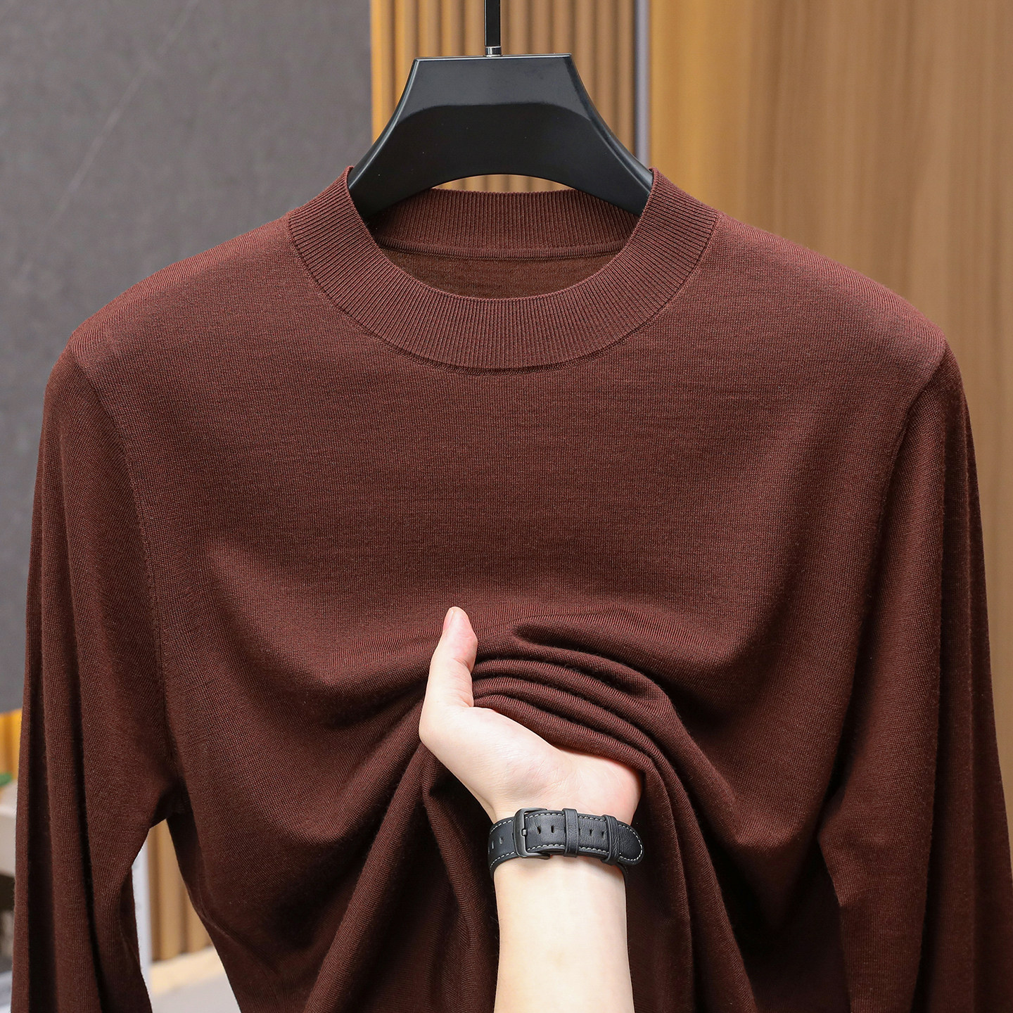 黄金16针笈细美丽诺精纺羊毛衫男秋冬长袖毛衣体感柔暖打底针织衫,男装,针织衫/毛衣,淘宝优惠券,粉丝福利购,淘宝优惠卷