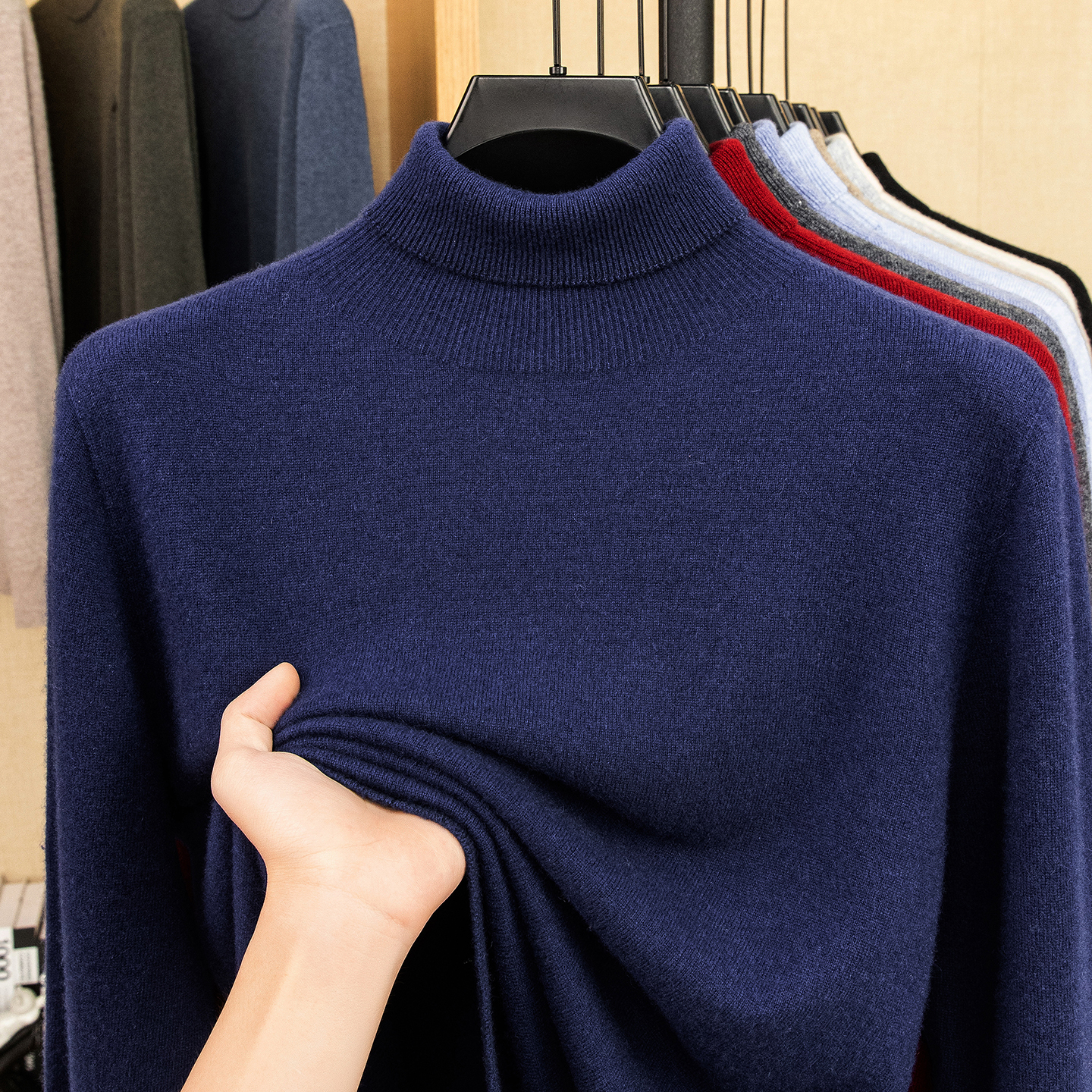 高领秋冬保暖针织打底衫柔软亲肤