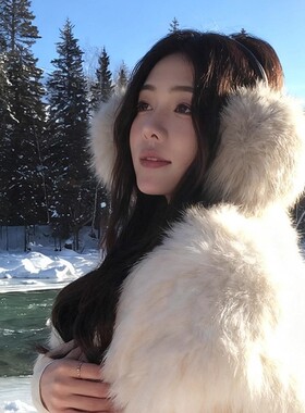 毛绒耳罩女保暖耳包雪地旅游拍照2025新款秋冬加绒防寒护耳朵耳套