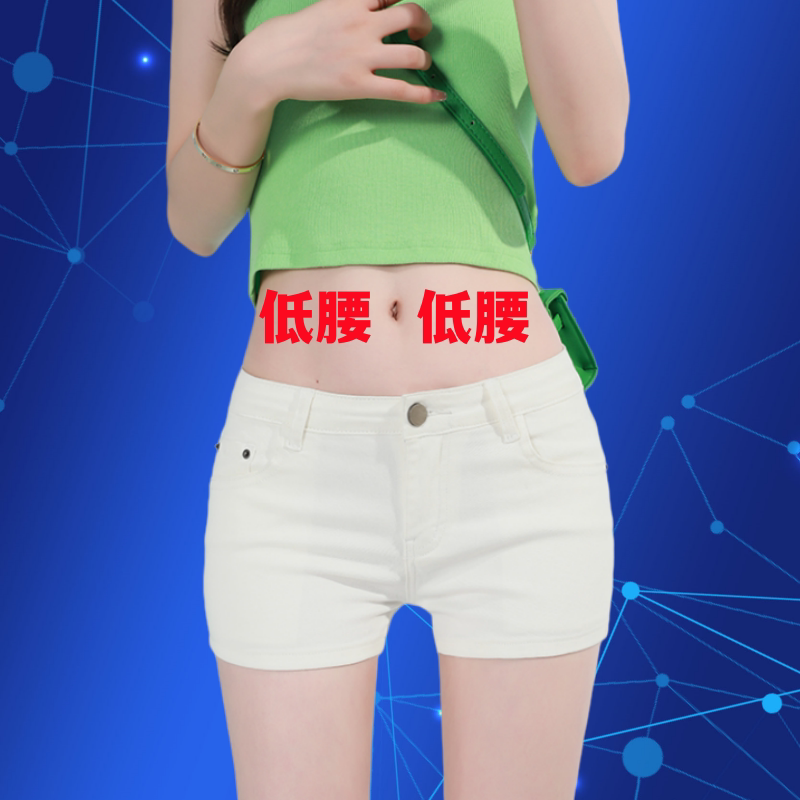 低腰女装牛仔短裤修身显瘦三分裤图片