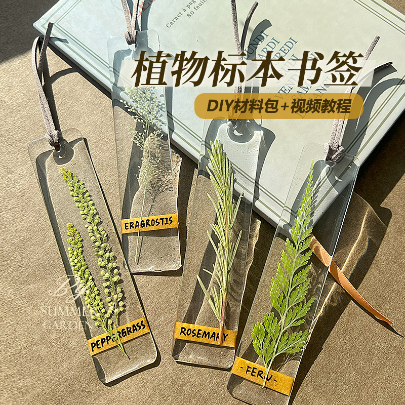干花植物书签材料包适合新手制作