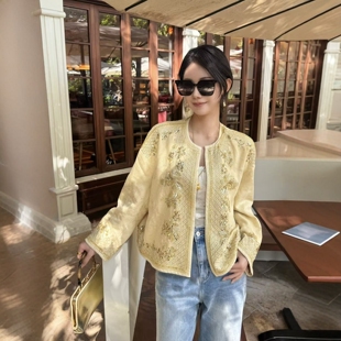 Dong.one新中式 国风圆领重工钉珠刺绣外套6030 新款 欧洲站2026春季