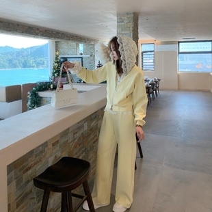 新款 套装 直筒休闲裤 60658 .COM欧货蕾丝连帽外套 欧洲站2025春季