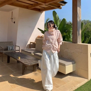 欧洲站2026春季新款V+.COM刺绣花朵立领双排扣短款外套女25315