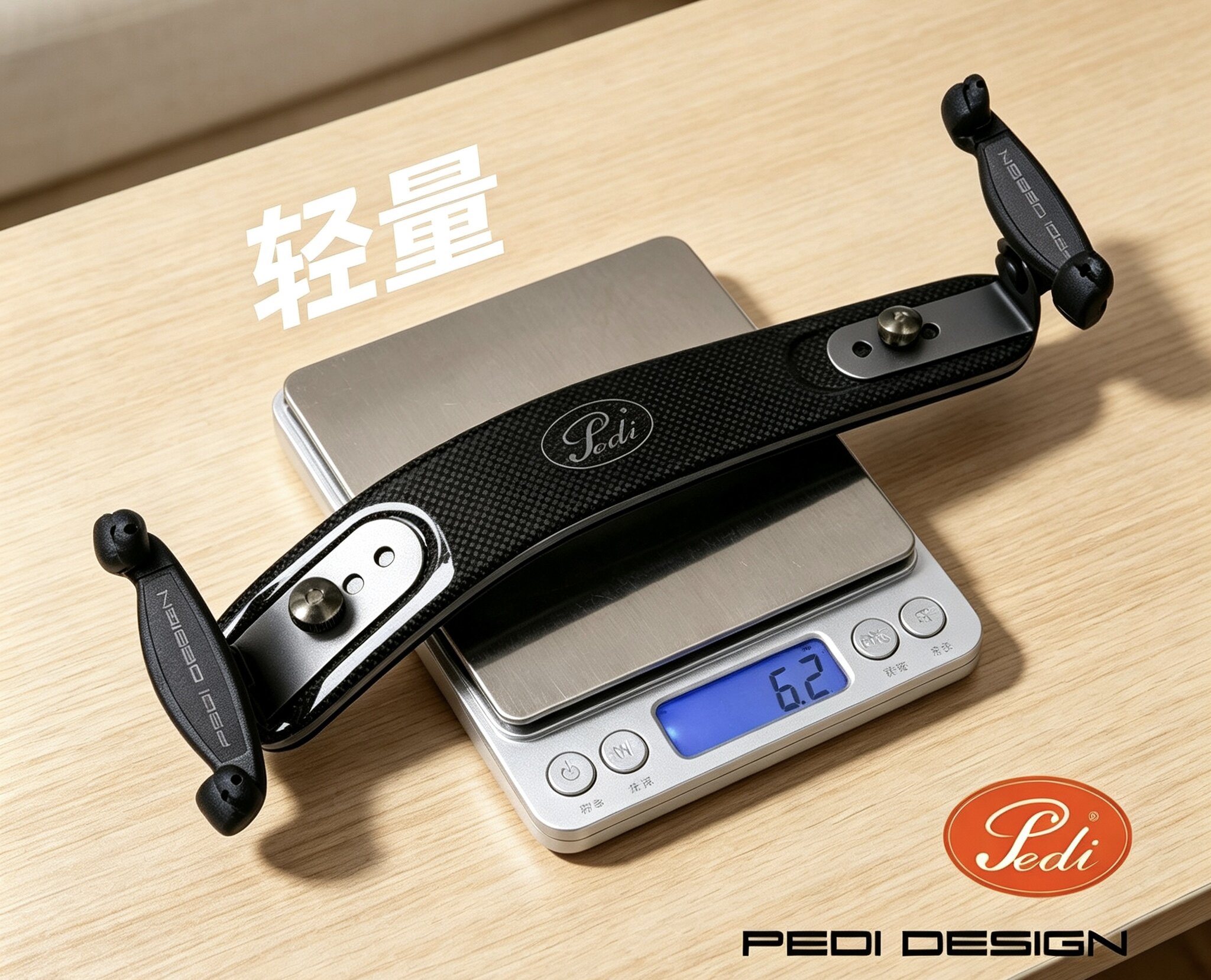 台湾佩迪 PEDI 碳纤维钛合金4/4小提琴肩垫 舒适调节轻巧肩托