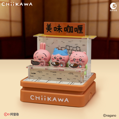 [新品]吉伊卡哇chiikawa组合场景印章系列辣咖喱手办摆件玩具周边
