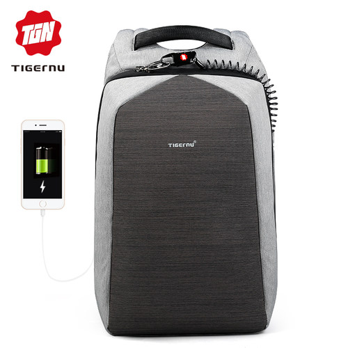 tigerun/泰格奴多功能USB款商务双肩包男电脑包短途旅行包行李包