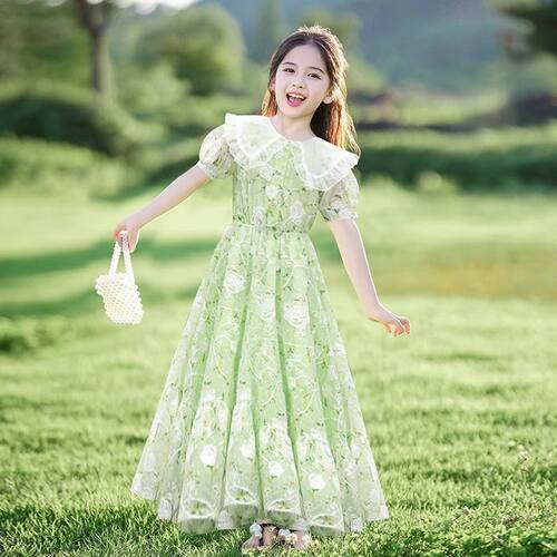女童连衣裙夏季2026新款儿童公主裙大童小女孩洋气短袖裙子宝宝裙
