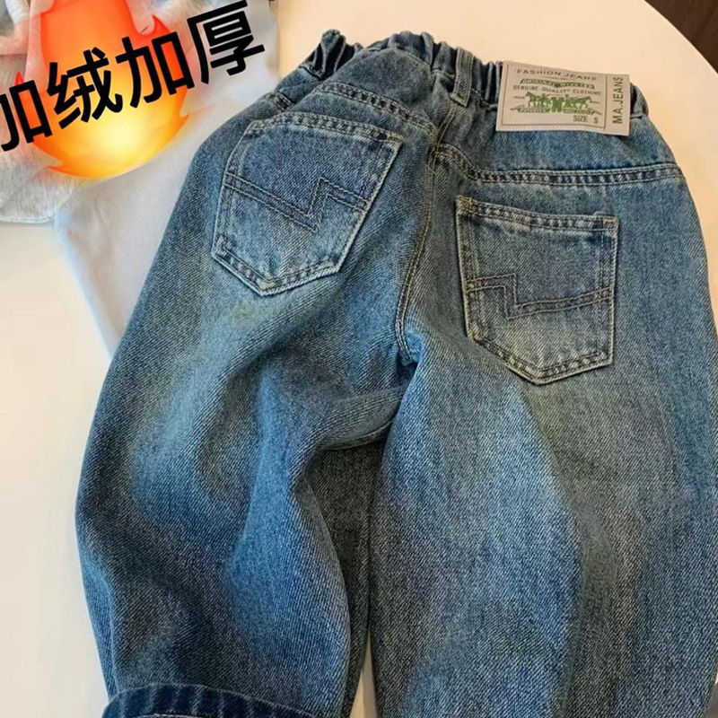 男童帅气潮流牛仔裤2026中小童炸街宽松柔软百搭休闲裤儿童裤子