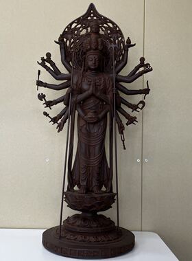 日本先崎荣伸作千手观音铜佛像，重13千克左右，高67cm，宽31