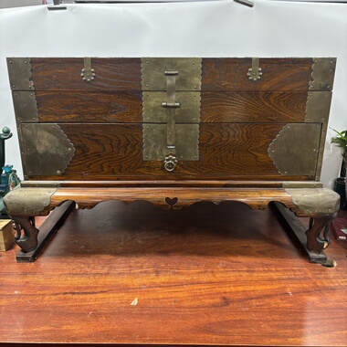 日本回流古家具双重柜，铜件完整，长90厘米，宽49厘米，高56厘米