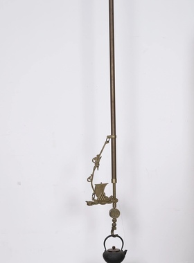 日本纯手工铜自在钩一个，重4.2公斤，缩长163cm，伸长204cm。