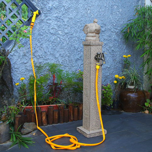 庭院室外仿铜水龙头户外防冻立柱水管立体水栓柱花园别墅浇花水柱