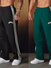 Youngla Men's Sports Pants, Loose Fit, Fitness, American Style, Trendy Brand, Breathable, Two Stripes, Straight Leg, Casual Basketball, European Size