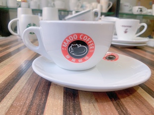 欧式加厚陶瓷杯奶茶杯猫窝咖啡杯套装带碟300ml定制加LOGO