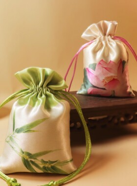 荷包抽绳束口香包布袋挂件佛珠包装袋空袋子锦袋刺绣中药空香囊