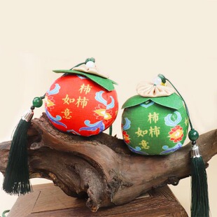 端午流苏香囊香包艾粉柿柿如意香包香囊手工成品车载礼品小挂件