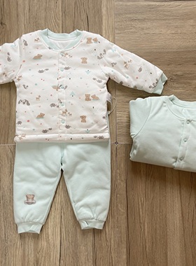 米米米minimoto秋冬男童女童可爱小清新夹棉保暖棉服棉裤