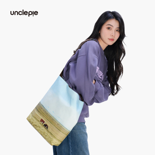 食贫道unclepie原创托特包单肩包双面大容量通勤鲲纶纸背带可调节
