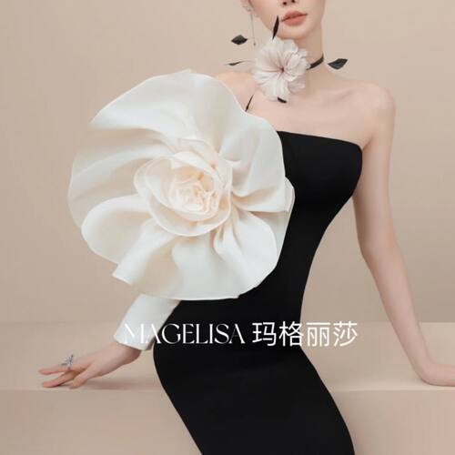 新娘手工花朵臂袖婚纱礼服