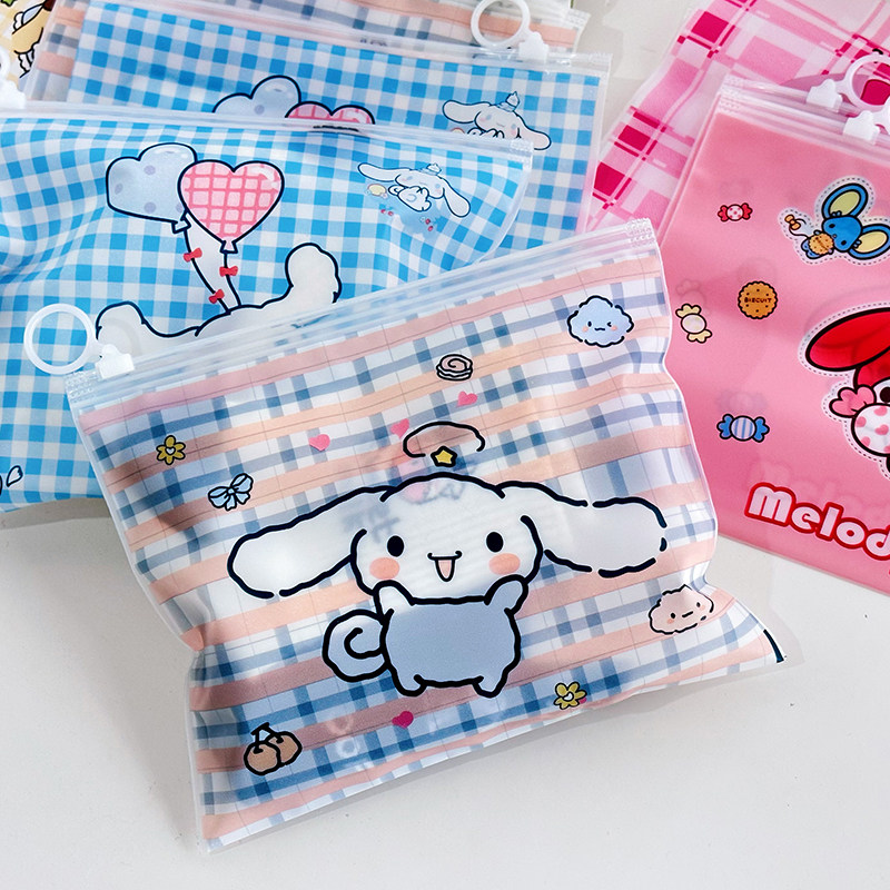 ins可爱玉桂狗卡通塑料收纳袋拉环自封袋袜子收纳密封袋旅行便携