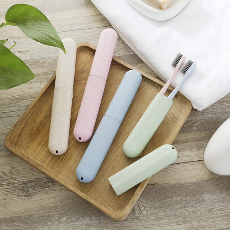 牙刷盒洗漱牙具收纳盒小麦秸秆牙刷盒子创意迷你便携式旅行牙刷筒