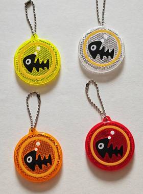 Splatoon3动漫喷射反光鱼蛋挂件 夜跑骑行双面强烈反光安全警示牌