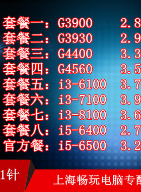 G3900 3930 4400 4560 I3 6100 8100 7100 I5-6500 6400 CPU散片